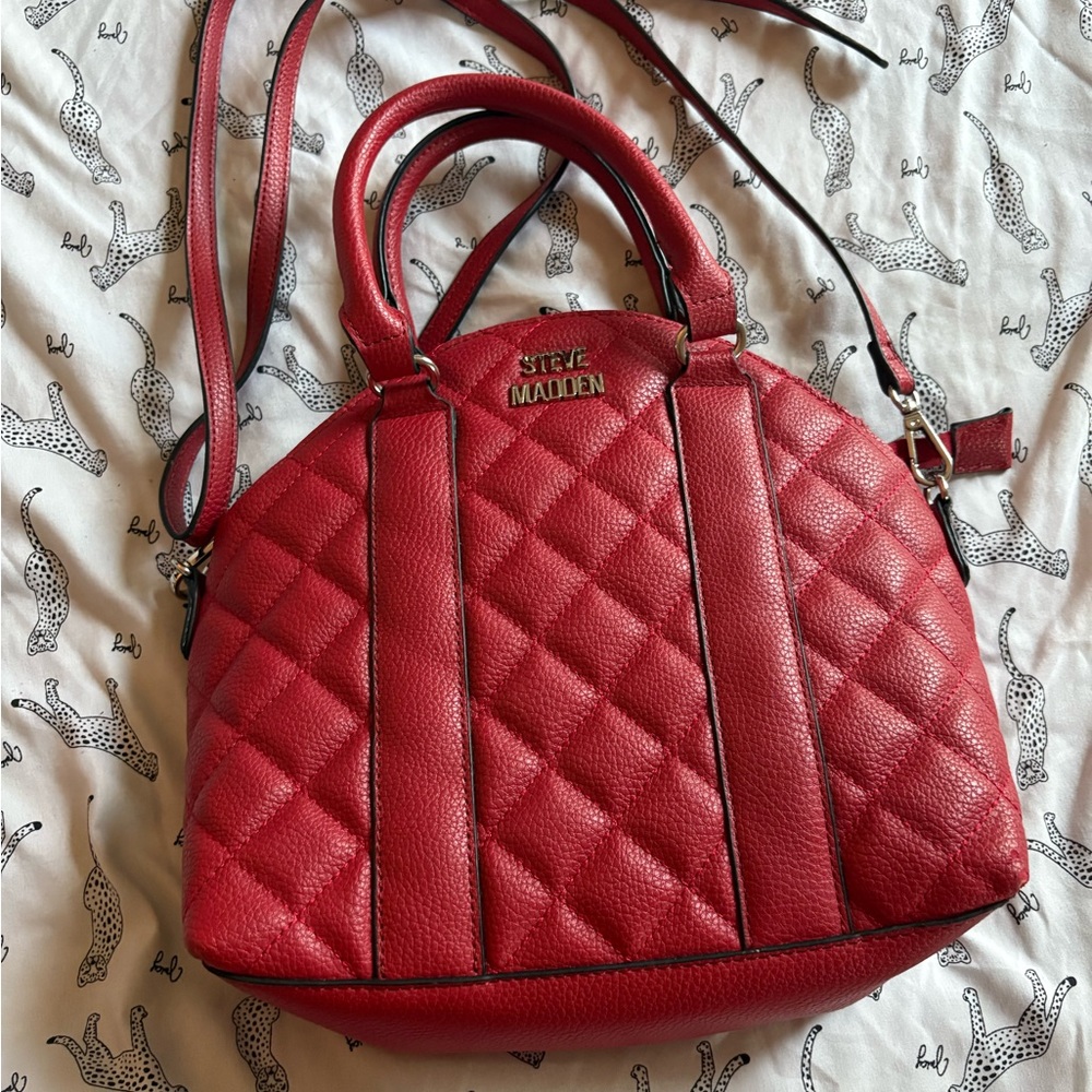 Steve Madden Red Quilted Crossbody Bag